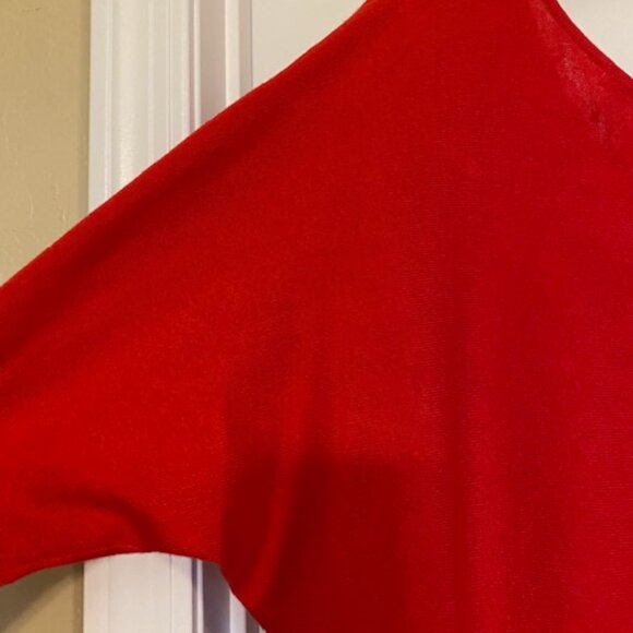 Victoria's Secret Dolman Sleeve V-Neck High-Low Sweater Raspberry Red Size XS - Picture 4 of 16